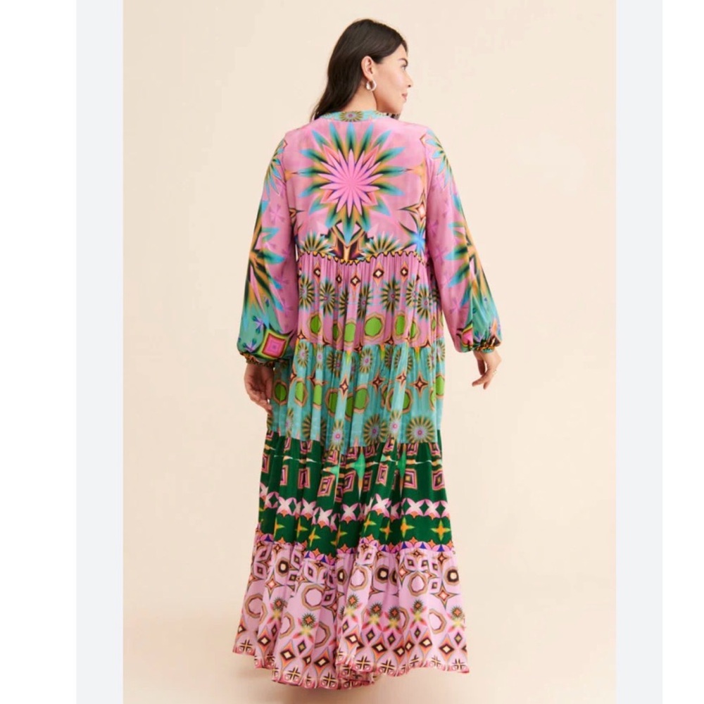 Mixed Print Button Maxi Dress Siddhartha Bansal x Anthropologie Color - multi